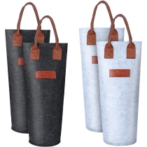 1 병 펠트 포도주 끈달린 가방, 가죽  휴대용 포도주 운반대 