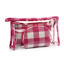 3 in 1 세트 투명 PVC 투명 저렴한 메이크업  세면 용품 가방 