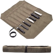 왁스 칠한 면화 캔버스 요리사 칼 롤 가방