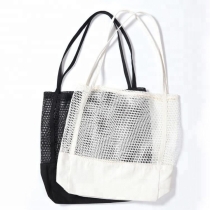 비치 저렴한 그물 캔버스 쇼핑 대형 코튼 캐리 메쉬 토트 백