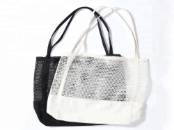 비치 저렴한 그물 캔버스 쇼핑 대형 코튼 캐리 메쉬 토트 백