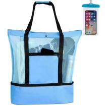 대용량 맞춤형 절연 도시락  메쉬 포켓 캠핑 비치 쿨러 백 