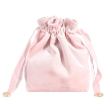 고품질 벨벳 메이크업  세련된  핑크 컬러 테리 메이크업  패션 손목 가방