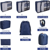 8pcs 여행 큐브 세트 - 포장용 3개 - 주머니 3개 - 속옷용 1개