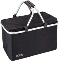 접이식  대용량 절연 피크닉 바구니 쿨러 뚜껑으로 접을 수 있음