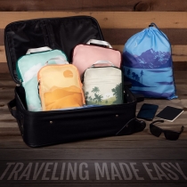 새로운 프로모션 큐브 파우치 컬러풀 여행 정리함 화장품 가방 세트