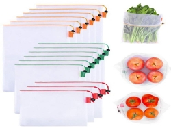 재사용 가능한 친환경 야채 식료품 쇼핑 RPET  메쉬 가방