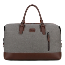 조정 가능 어깨 끈이있는 대용량 가죽 다목적 빈티지 캔버스 여행 가방 