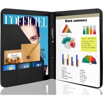 엠 보스 비즈니스 메모장 방수 pu 가죽 padfolio 포트폴리오 