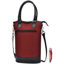 열 절연 패딩 보호 휴대용 여행 피크닉 2 병 와인 토트 캐리어