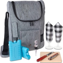 주머니가있는 절연 2 병 와인 백 캐리어  다기능 편리한 맞춤형 