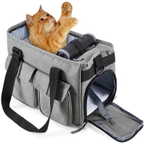 접힌 통기성 애완 동물 가방 개와 고양이 토트 백 