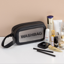 작은 휴대용 pu 가죽 핸들 여행 화장품 메이크업 파우치 가방