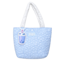 여자를위한 Puffer 토트 백 경량 위장  핸드백 푹신한 토트 백