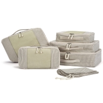 6pcs 경량 압축 여행 세트 방수 여행 포장 큐브  자연 색상 