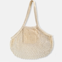 재사용 가능한 유기농 면화 토트  쇼핑백 메쉬 세탁  야채 그물 가방 