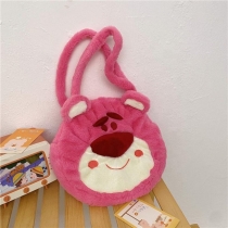 사랑스러운 퍼지 패턴 끈달린 가방 다채로운 지퍼 핸드백 로고 