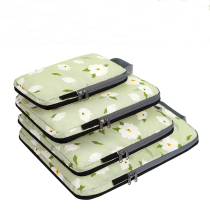 여행 4pcs 압축 저장 공간 휴대용  인쇄 포장 큐브