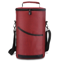BSCI  휴대용 2 병 와인 가방 라운드 모양 냉동 와인 쿨러 가방
