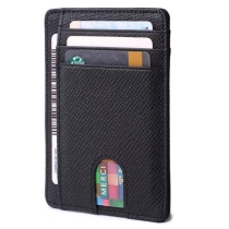 RFID 블록  슬림 PU 가죽 포켓 신용 카드 지갑 