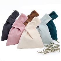 일본 매듭  레트로 코듀로이 작은 휴대 손목 매듭 가방 