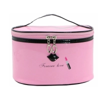 컴파트먼트가 있는 다채로운 대형 반짝이는 PU 가죽 화장품 메이크업 백