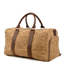 헤비 듀티 레트로  왁스캔버스  요가 여행 가방 신발 가죽 손잡이가있는  백