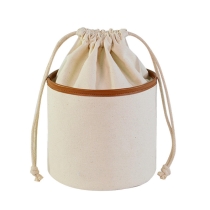 럭셔리 멋진  코튼 캔버스 화장품  졸라 매는 끈 폐쇄 배럴 가방