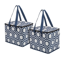 대형 공간  배달 식료품 접이식 지퍼가 달린 토트 쿨러 백 