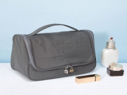회색 새 지퍼 휴대용  방수  여행 메이크업 세면 용품 화장품 가방 