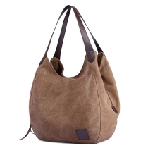 튼튼한 16oz 화포 끈달린 어깨에 매는 가방 여자 핸드백