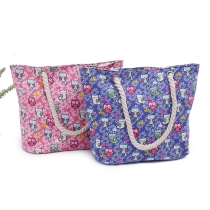  대형 여름 코 튼 캔버스 디자이너 여성 손 가방 비치 토트