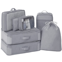 7 조각 세트 세면 용품 신발 가방 휴대용 여행 경량 포장 큐브 압축