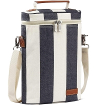 휴대용 피크닉 절연 패딩 2 병 와인 캐리어 토트 와인 쿨러 가방 