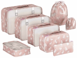 여행 가방 수하물  여성 인쇄 포장 큐브 세트 