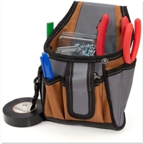 테이프 테더가 있는 7포켓 캔버스 테크 파우치