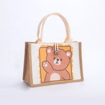 프로모션 Hotsale  천연 접이식  황마 삼베 쇼핑 토트 백