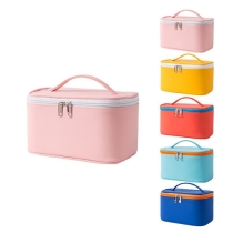 방수 세면 용품 메이크업  PU 핑크 가죽 화장품 가방 케이스