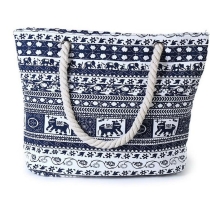 품질 대형 캔버스 토트 백 B로프 핸들 대형 여성 숄더 비치 가방 