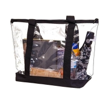 지퍼가 달린 여름 투명 플라스틱 비닐 여성 비치 타월 가방