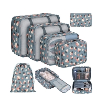  인쇄 꽃 방수 8 pcs 세트 의류 팩 수하물 화장품 신발 가방 포장 큐브 