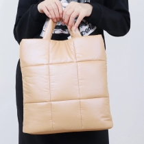 여성용 대형 퍼퍼 토트백 패딩 디자이너  퍼퍼 숄더백