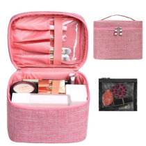 큰 수용량 분홍색 메이크업  기능적인 부피 정연한 화장용