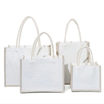 자연적인 면 끈달린 가방  환경 친화적 화포 끈달린 쇼핑백