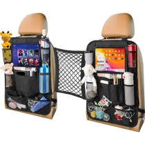 자동차 뒷좌석  2 팩 방수 Muti-Pocket 터치 스크린 태블릿 홀더와 킥 매트