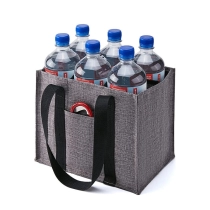연약한 재사용할 수 있는 방수 폴리에스테 6병 포도주 끈달린 가방