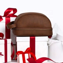 방수 안감 휴대용 PU 가죽 화장품 세면 도구 dopp 키트 가방 