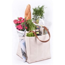 가죽 손잡이 대형 7개 포켓 다용도 식료품 화포 쇼핑 토트 백