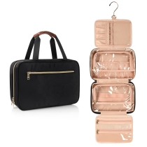 환경 친화적 인 블랙 대용량 접이식  여행 화장품 백 