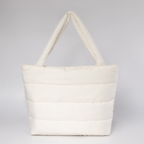 패션 경량 면 패딩 소프트 푹신한 토트 백 대용량 누비 이불 어깨 가방 